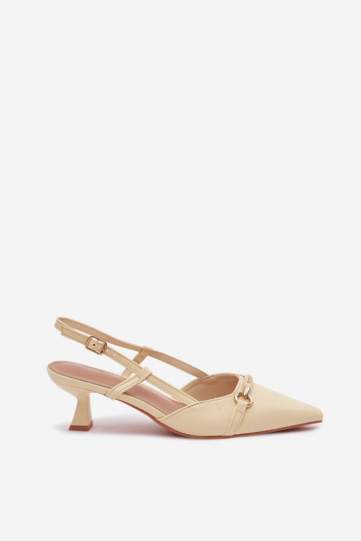 Women's sandals with pointed heels in yellow color Felessa