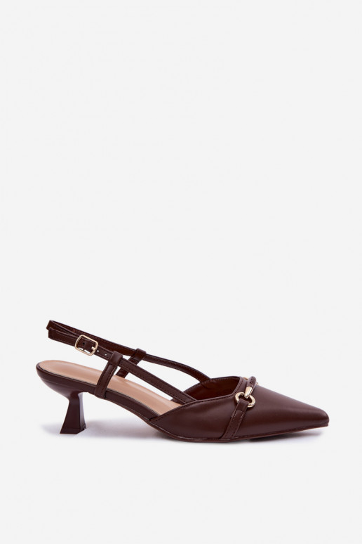 Women's sandals with pointed heels in brown color Felessa