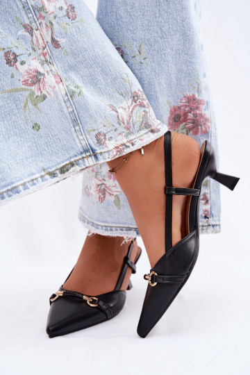 Women's High Heel Sandals With Pointed Toes Black Felessa 2