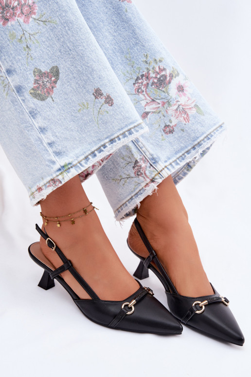 Women's High Heel Sandals With Pointed Toes Black Felessa
