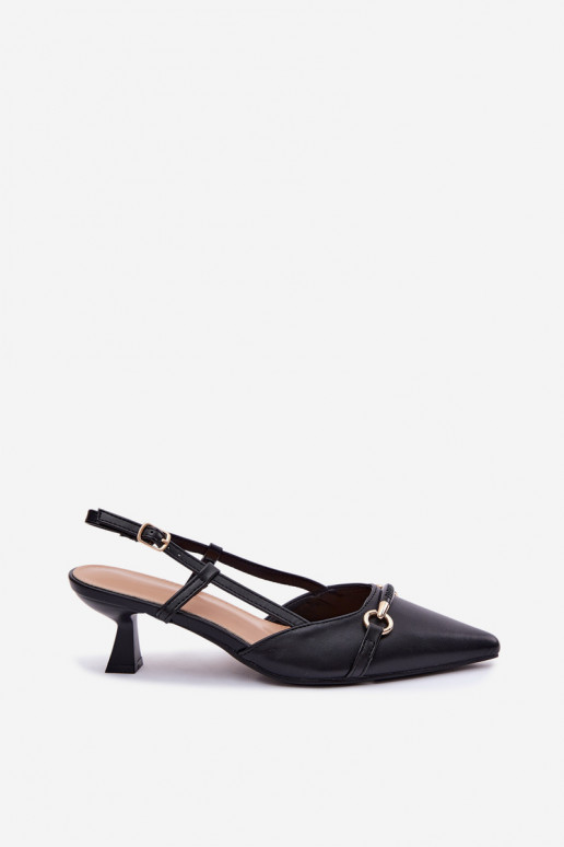 Women's sandals with pointed heels in black color Felessa
