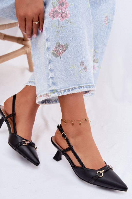 Women's High Heel Sandals With Pointed Toes Black Felessa