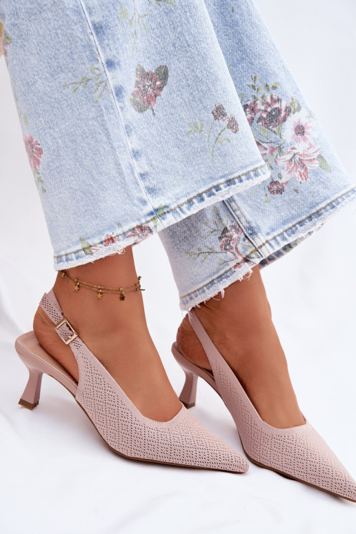 Material Sandals With Heels Dirty Pink Delessa