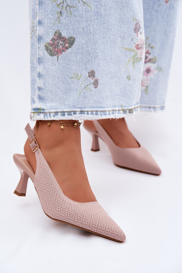 Material Sandals With Heels Dirty Pink Delessa 2