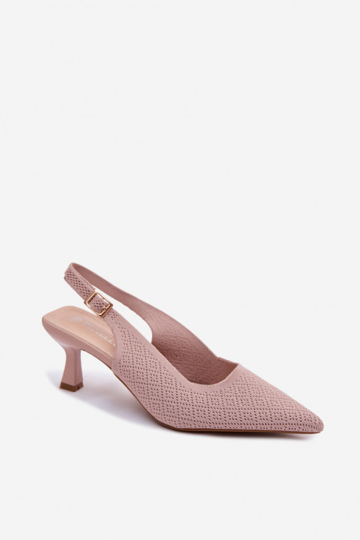 Material Sandals With Heels Dirty Pink Delessa