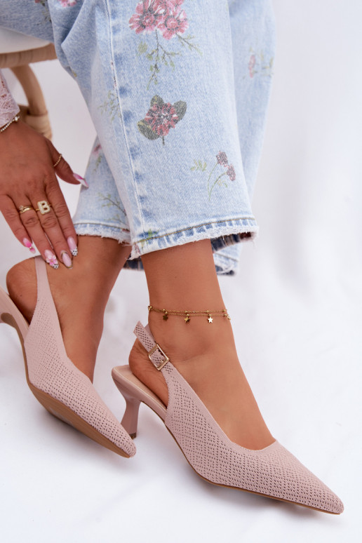 Material Sandals With Heels Dirty Pink Delessa