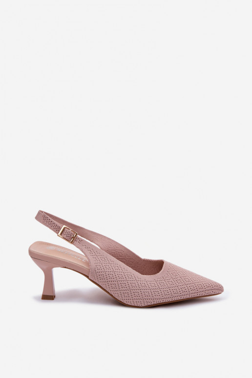 Material Sandals With Heels Dirty Pink Delessa