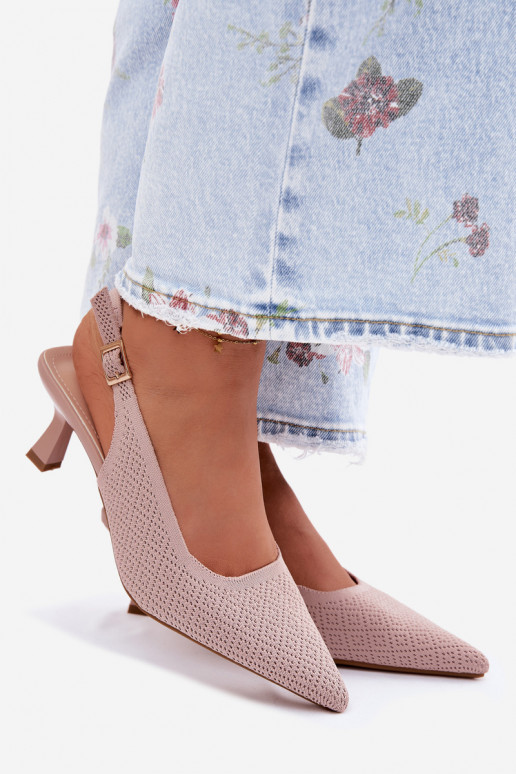 Material Sandals With Heels Dirty Pink Delessa