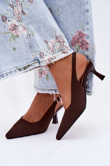Delessa Material Platform Heeled Chocolate Sandals 2