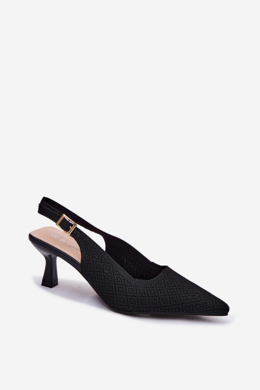 High-heeled sandals in black color Delessa