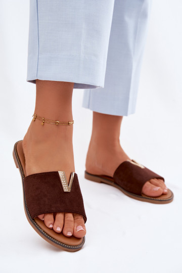 Women's Flat Shoes With Decorative Detail V Chocolate Nelmira 2