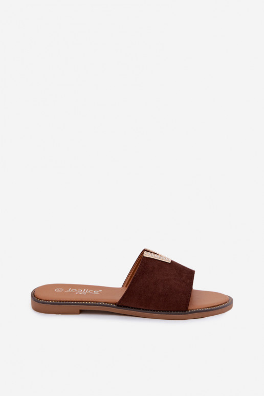 Women's Flat Shoes With Decorative Detail V Chocolate Nelmira