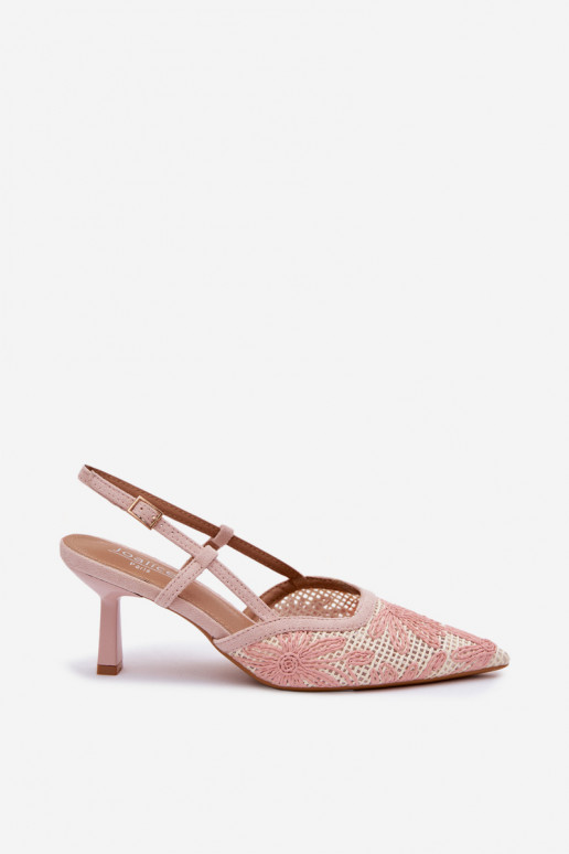 Pink Flowered High Heeled Sandals Kelmira