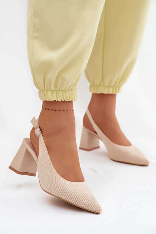 Sand-colored sandals with heels Elissea