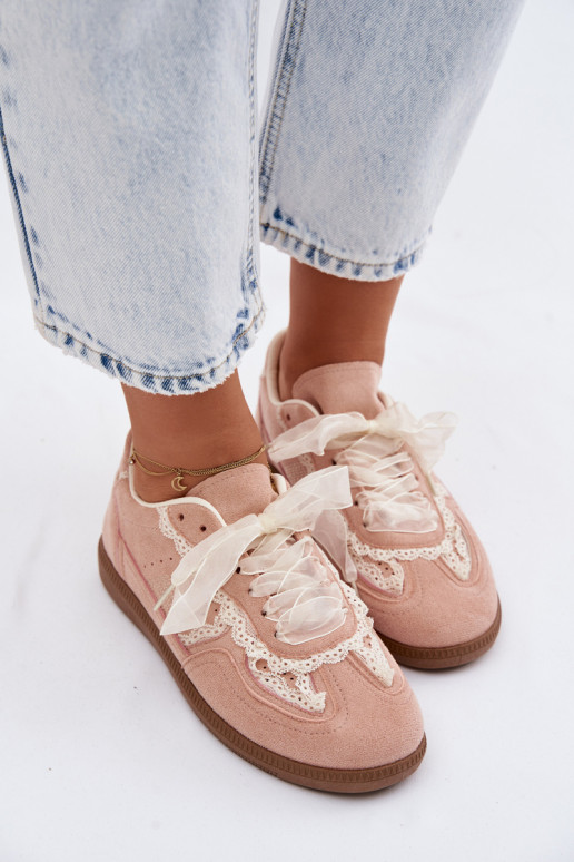 Women's Sneakers with Lace Pink Ilrene