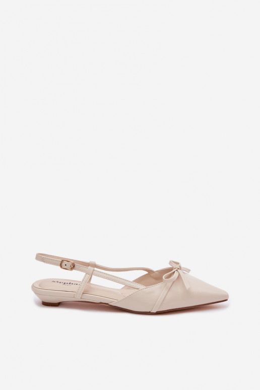 Women's Faux Leather Sandals Low Heel Light Beige Jelmera