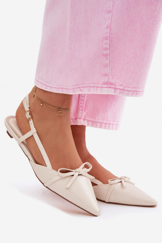 Women's Faux Leather Sandals Low Heel Light Beige Jelmera