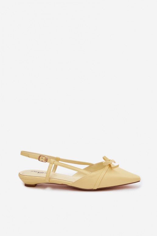 Women's Faux Leather Sandals Low Heel Yellow Jelmera