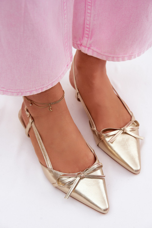 Women's Faux Leather Sandals Low Heel Gold Jelmera