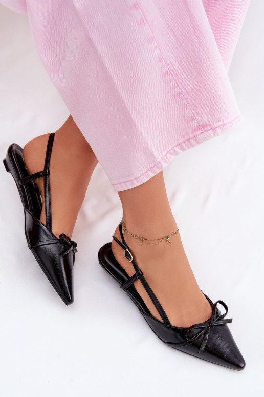 Women's Faux Leather Sandals Low Heeled Black Jelmera