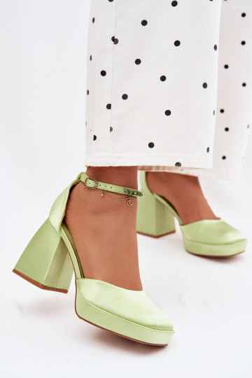 Green Block Heel Sandals Calistae 2