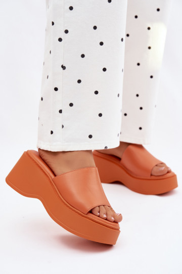 Women's orange platform slippers Virelia 2