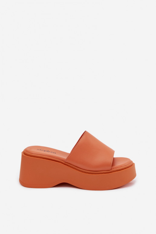 Women's orange platform slippers Virelia