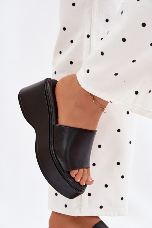 Women's black platform slippers Virelia