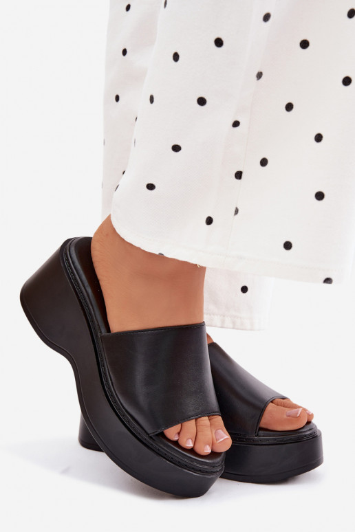 Women's black platform slippers Virelia