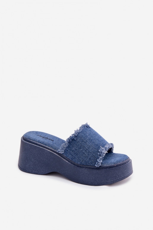 Women's denim platform slippers Virelia