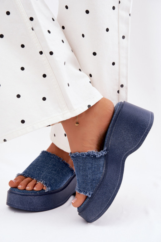Women's denim platform slippers Virelia