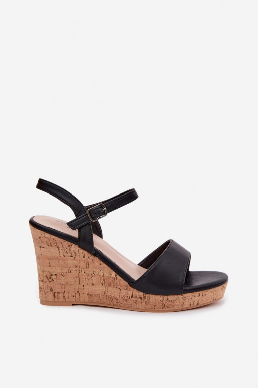 Women's black platform sandals Clarabella