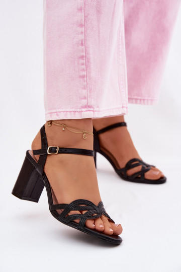 Women's Block Heel Black Sandals Antonella 2