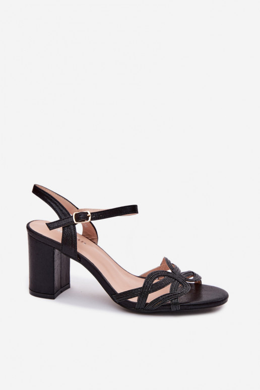 Women's black high-heeled sandals Antonella