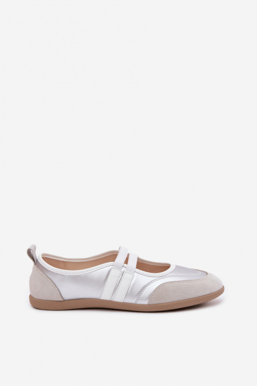 Sport Ballerinas With Elastic Straps Silver Donatella