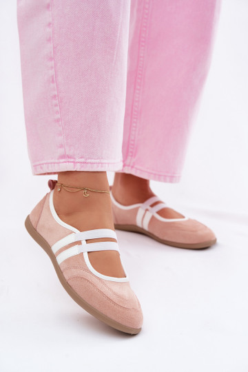 Sport Ballerinas with Elastic Straps Pink Donatella 2
