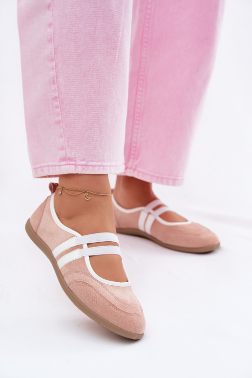 Baleriny SportowewithElastycznymi Paskami Różowe Donatella