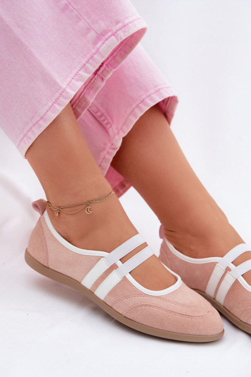 Sport Ballerinas with Elastic Straps Pink Donatella