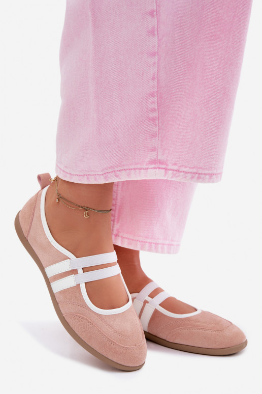 Sport Ballerinas with Elastic Straps Pink Donatella