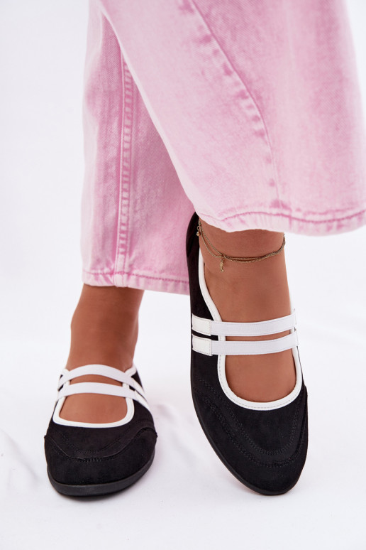 Sport Ballerinas with Elastic Straps Black Donatella