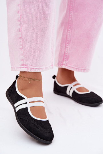 Sport Ballerinas with Elastic Straps Black Donatella 2