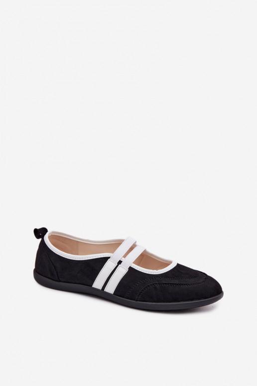 Black sporty ballerinas with elastic straps Donatella
