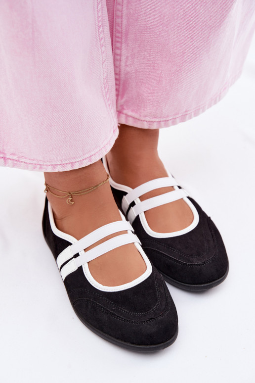 Sport Ballerinas with Elastic Straps Black Donatella