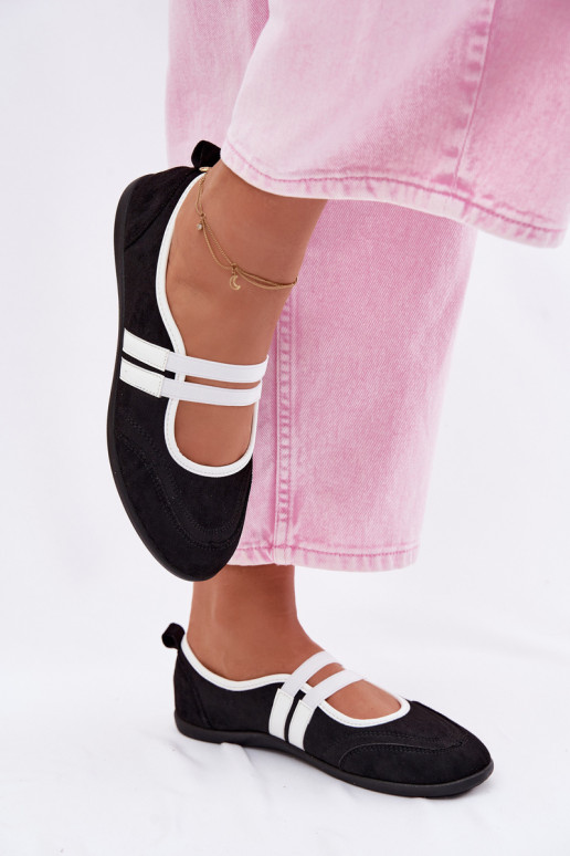 Black sporty ballerinas with elastic straps Donatella
