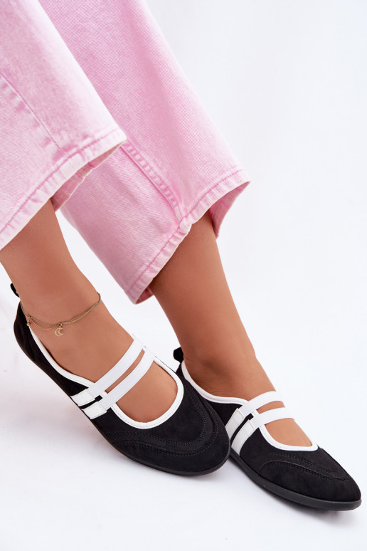 Sport Ballerinas with Elastic Straps Black Donatella