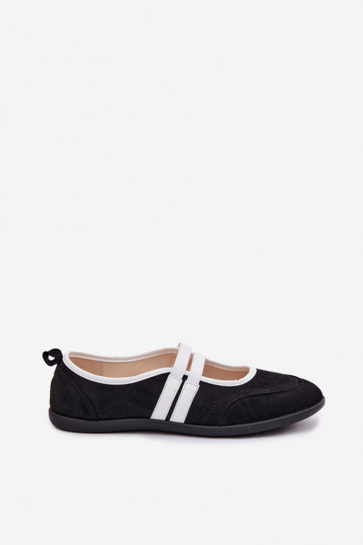 Sport Ballerinas with Elastic Straps Black Donatella