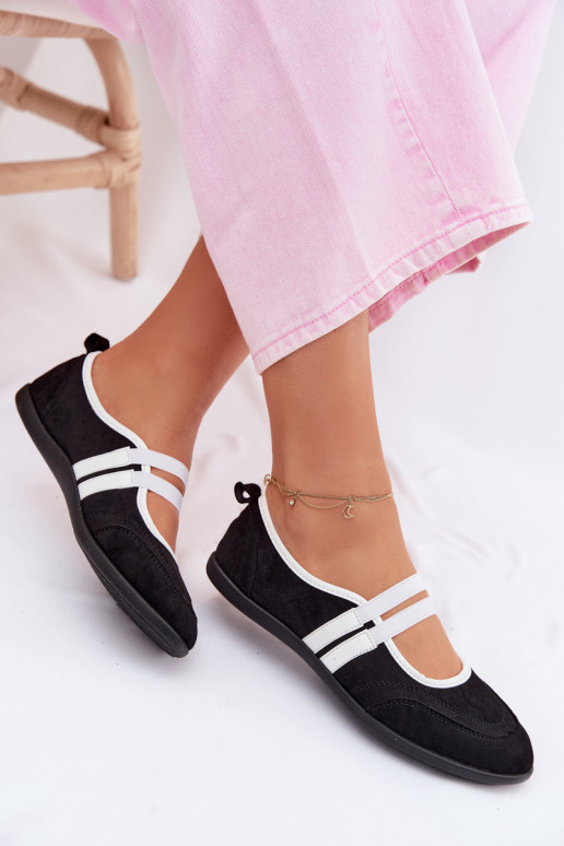 Sport Ballerinas with Elastic Straps Black Donatella