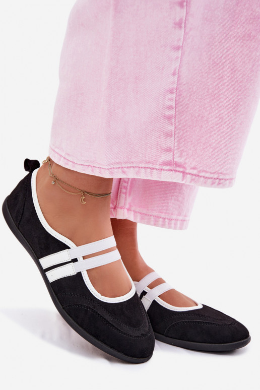 Sport Ballerinas with Elastic Straps Black Donatella