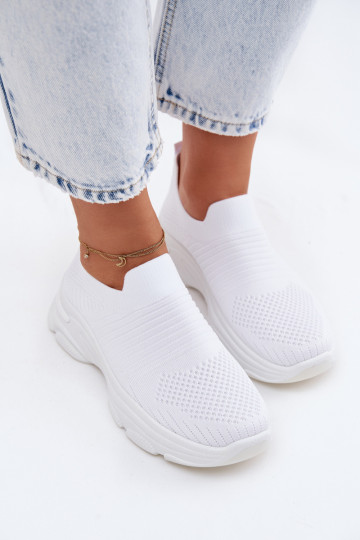 Material Slip-On Women's Sports Shoes White Floraine