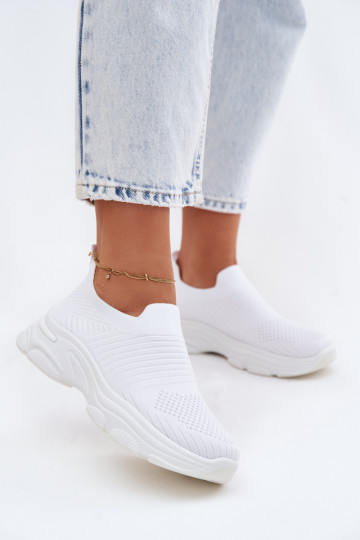 Material Slip-On Women's Sports Shoes White Floraine 2